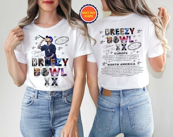 Chris Brown Breezy Bowl XX Tour 2 Sided Tee, Chris Brown Album Shirt, Chris Brown Fan Gift, Chris Brown Merch Shirt, CB Tour 2025 Shirt