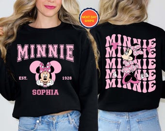 Personnalisation, Sweatshirt ou sweat à capuche Minnie, sweat-shirt Minnie Mouse, sweat à capuche Disneyland, sweat-shirt voyage Sweatshirt ou t-shirt Minnie Disney