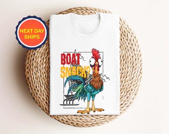 Boat Snack Hei Hei Shirt, Disney Snacks Shirt, Hei Hei Kids Shirt, Moana Chicken Shirt, Disneyland Snacking Shirt, I'm Here For The Snack