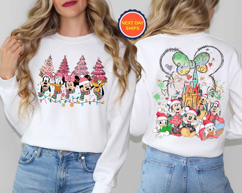 Christmas Mickey Minnie Sweatshirt, Disneyland Christmas Hoodie