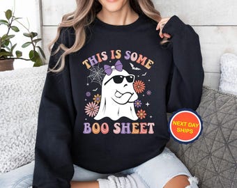 This Some Boo Sweatshirt or Hoodie, Halloween Ghost Sweatshirt, Cool Ghost Sweatshirt, Spider Halloween Sweatshirt, Funny Halloween Ghost