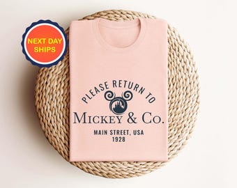 Please Return To Mickey & Co. Shirt, Trendy Disney Shirts, Disney Trip Shirt, Family Matching Shirt, Mickey And Friends Co. est. 1928 Shirt