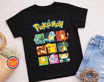 Pikachu and Friends Shirt, Pokemon 90s Shirt, Charmander Squirtle Bulbasaur Pokemon Shirt, Pokemon Friend Shirt Gift For Fan, Pokemon Shirt