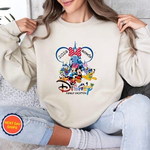 Personalized Disney Family Vacation 2026 Sweatshirt, Custom Family Vacation Hoodie, Disneyland Trip Sweater, Walt Disney World Sweatshirt Sand