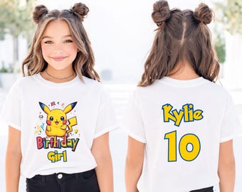 Pokemon Birthday Shirt, Custom Name Pokemon Shirt, Personalized Pokemon Birthday, Pokemon Tee, Gift for Kids, Pikachu Shirt, Custom Birthday