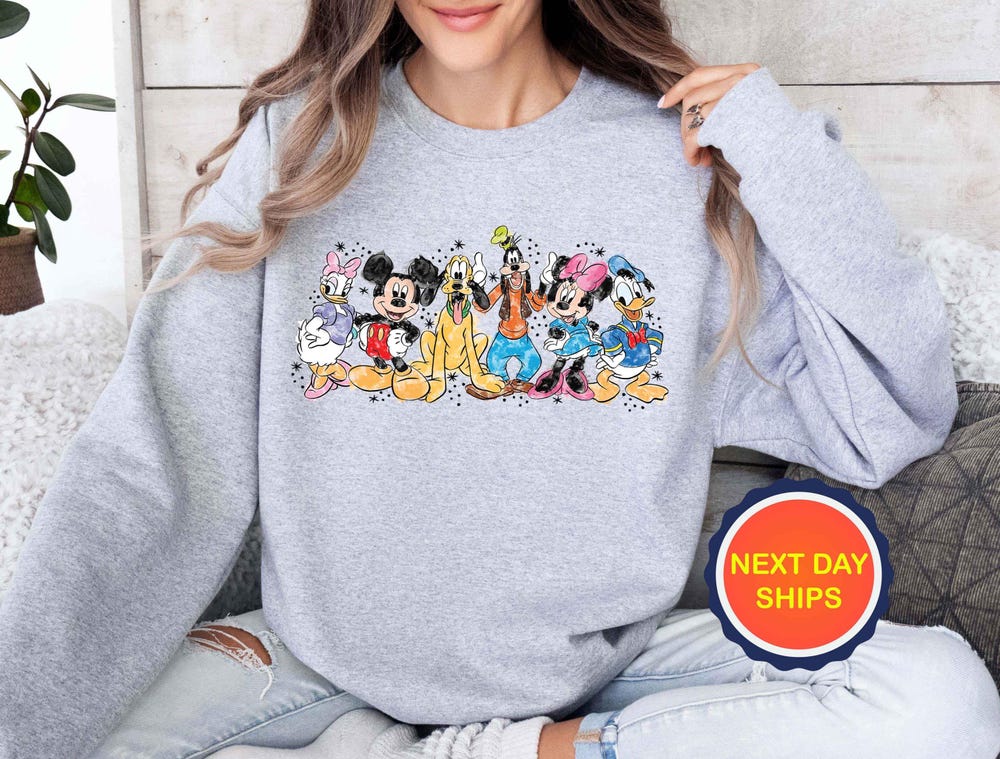 Disney Friends Sweatshirt, Disneyworld Sweatshirts,Mickey And Friends Sweatshirt Or Hoodie, Mouse Sweatshirt, Disneyland Trip Sweatshirt Livingtee