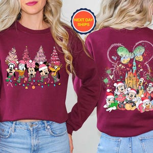 Christmas Mickey Minnie Sweatshirt, Disneyland Christmas Hoodie