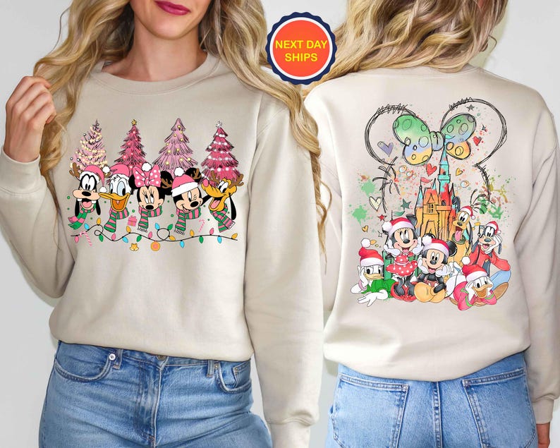 Christmas Mickey Minnie Sweatshirt, Disneyland Christmas Hoodie