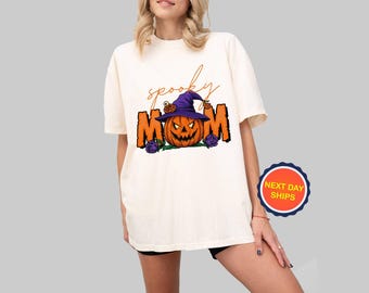 Comfort Colors® Spooky Mom Shirt, Mom Halloween Shirt, Halloween Mom Shirt, Halloween Shirt, Halloween Mama Shirt, Spooky Halloween Mama
