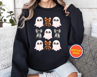 Cute Ghost Sweatshirt and Hoodie, Spooky Season Sweatshirt, Halloween Sweatshirt,Spooky Vibes Hoodie,Halloween Gift, Halloween Party Hoodie