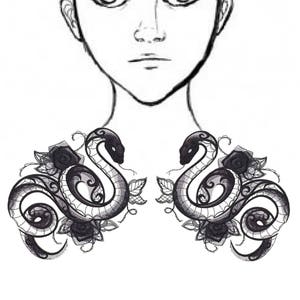 Medusa- shoulder snake temporary tattoos