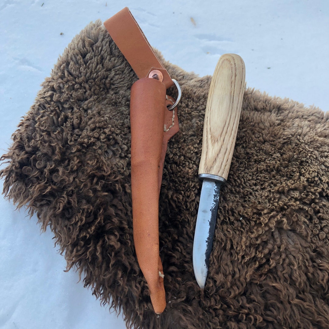 Small Sheath Knife With Ash Handle Etsy