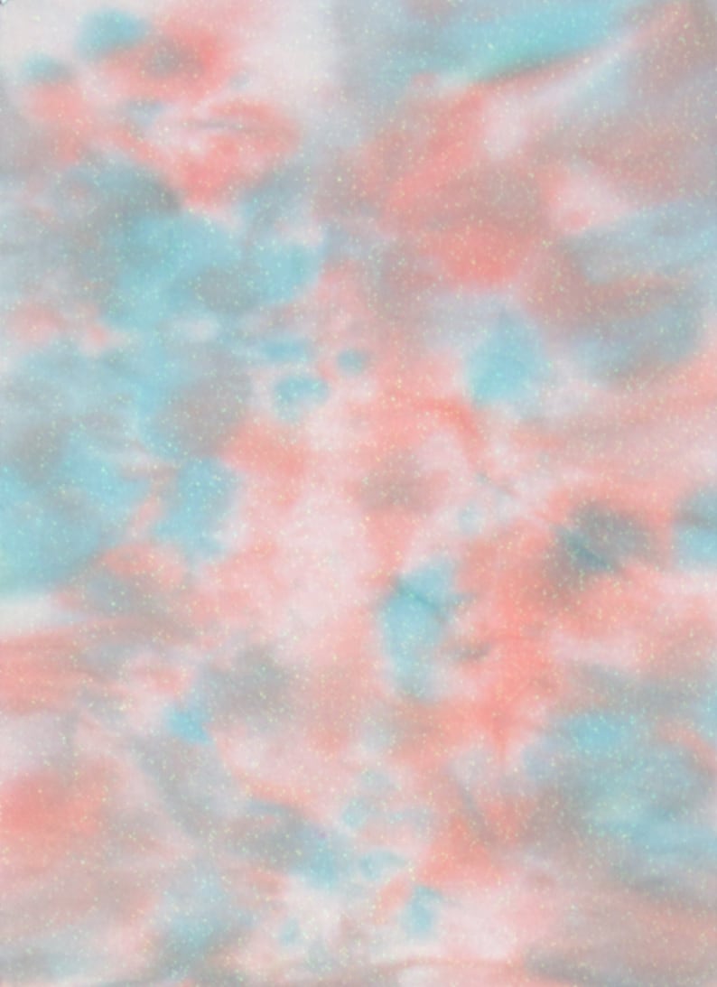 Item #AO18-10 Hand-Dyed OPALESCENT Aida Cross Stitch Fabric 18 count in Shades of Medium Aqua Blues and Salmon Red 13.5 x 18.5