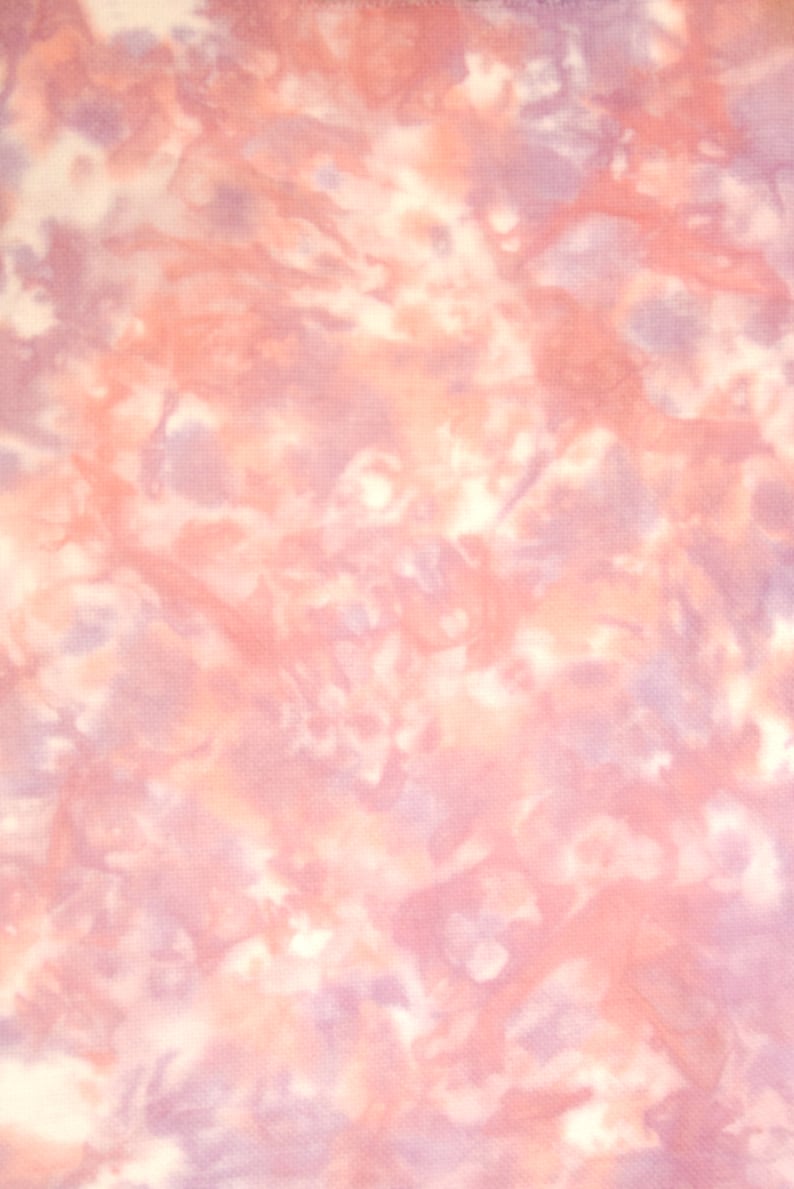 Pink 20 x 14 inches White Purple Hand-Dyed Cross Stitch Fabric DMC Gold Standard 14 count aida Item #311