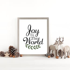 Joy to the World Print, Christmas Wall Art, Christmas Printable, chistmas wall decor