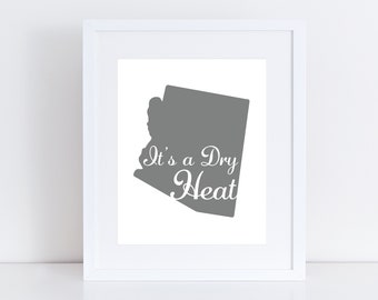 Arizona kunstprint, Arizona State Print, It's a Dry Heat-print, Arizona muurkunst