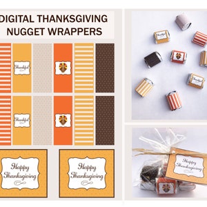 Thanksgiving Nugget Wrappers, Thanksgiving Candy Wrappers, Turkey Candy Bar Wrappers