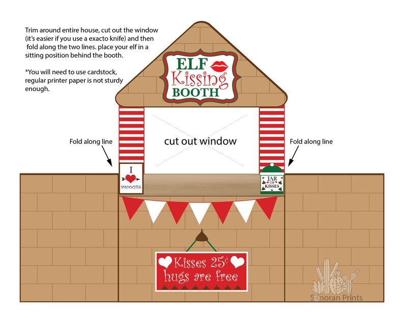 Elf Kissing Booth Printable Elf Christmas Props Creative Elf Ideas Elf Kissing Booth Printable Elf Christmas Props Creative Elf Ideas