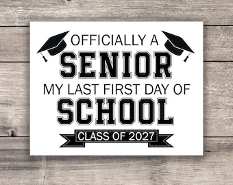 Panneau premier jour de la terminale, dernier impression premier jour d'école, panneau premier jour de la 12e année, accessoire photo pour la rentrée
