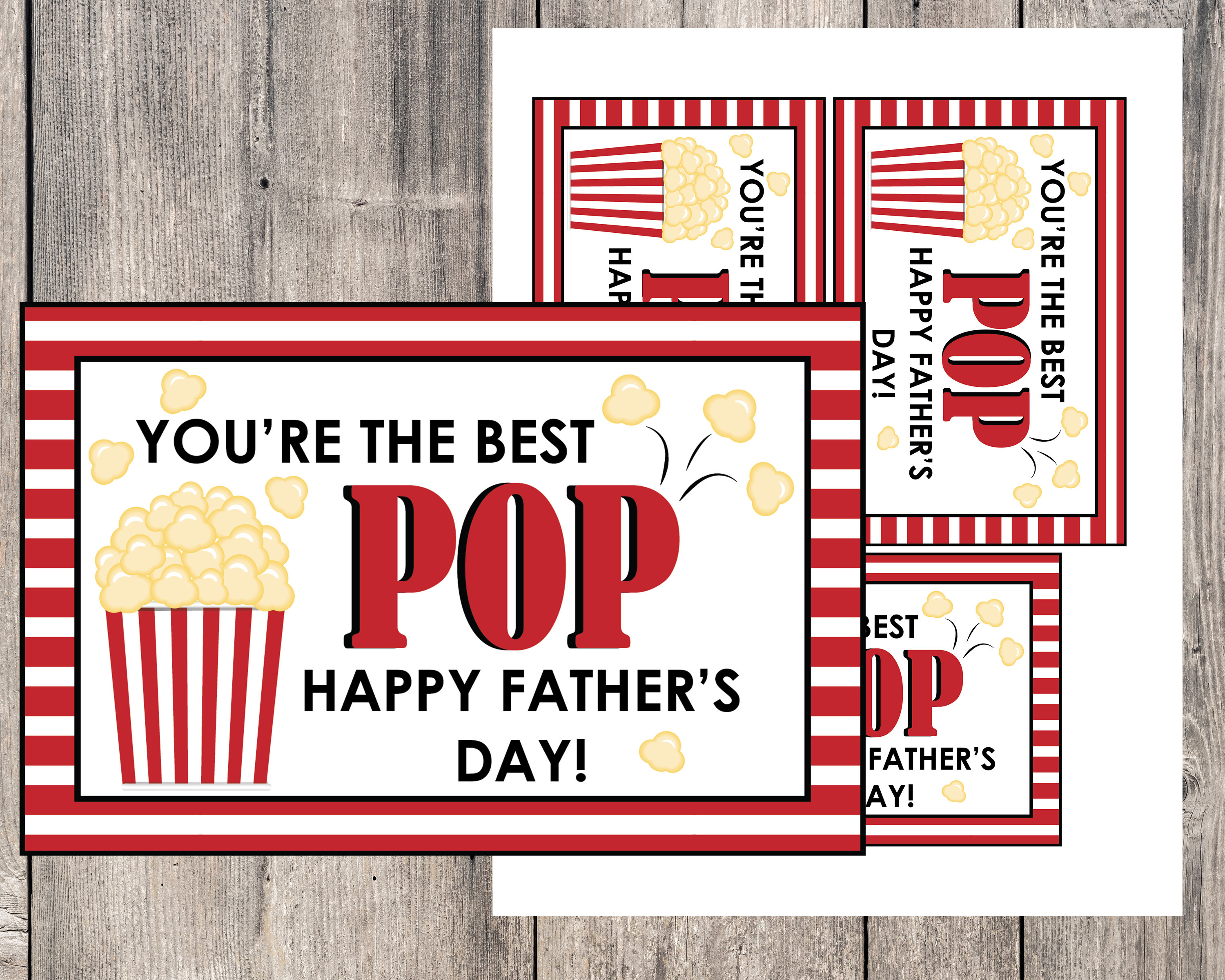 Best Pop Popcorn Tag, Father's Day Popcorn Tag, Popcorn Gift Tag, Dad