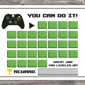 Video Game Reward Chart, Video Game Behavior Chart, Video Game Goal Chart, Kids Chore Chart, Gamer Reward Chart