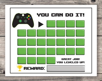Video Game Reward Chart, Video Game Behavior Chart, Video Game Goal Chart, Kids Chore Chart, Gamer Reward Chart