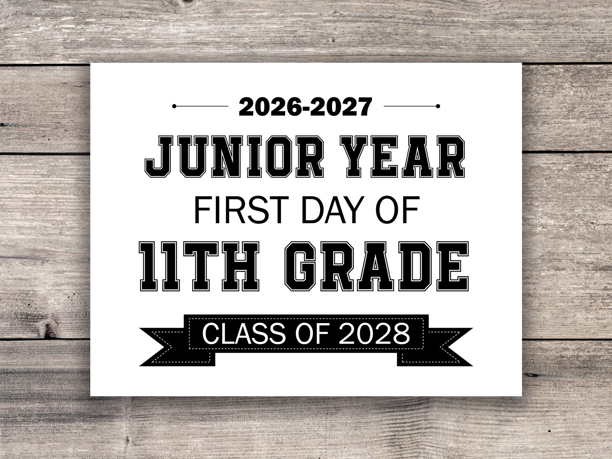 Junior Year First Day School, First Day of School Print, First Day of ...