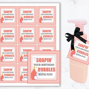 Birthday Gift Tag, Soap Gift Tag, Soapin Your Birthday Bubbles With Fun, Teacher Birthday Gift, Co-Worker Gift, PTO Gift, Ministering Gift