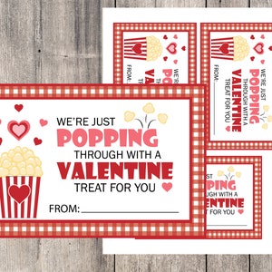 バレンタインのプレゼントをちょっと持って立ち寄りました。デジタルバレンタインポップコーンタグ、電子レンジバレンタインポップコーンタグ、バレンタインクラスの記念品