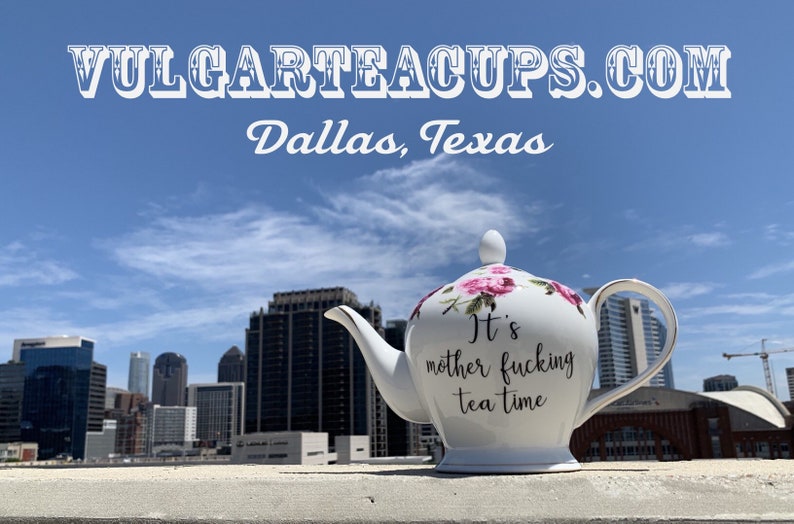 vulgar vintage style rose tea pot It/'s motherfucking tea time