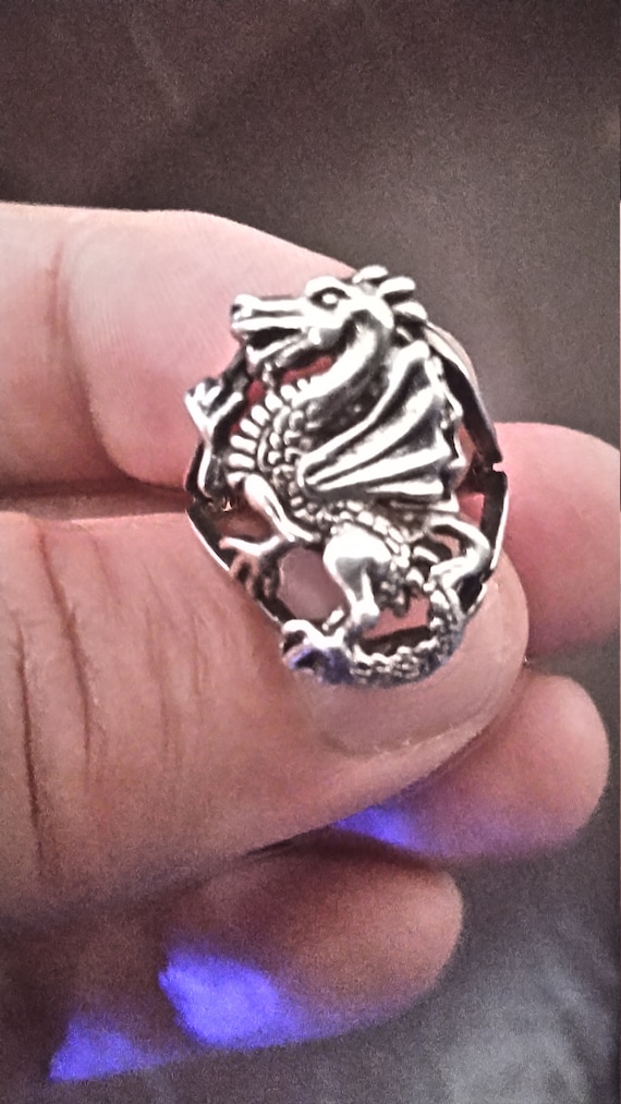 dragon ring sterling - Gem