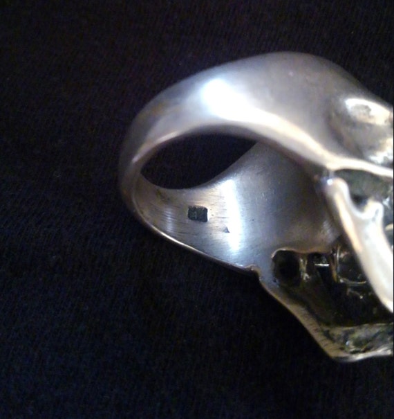 Vintage Marche Noir Chicago Big Skull 925 Silver Ring - Etsy