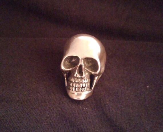 Vintage Marche Noir Chicago Big Skull 925 Silver Ring - Etsy
