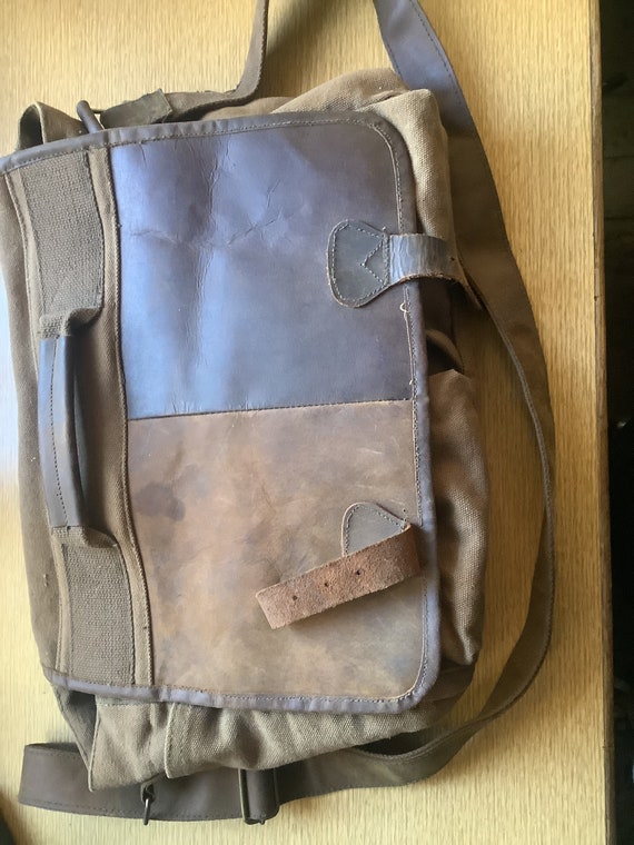 Rothco messenger bag brown canvas/ leather