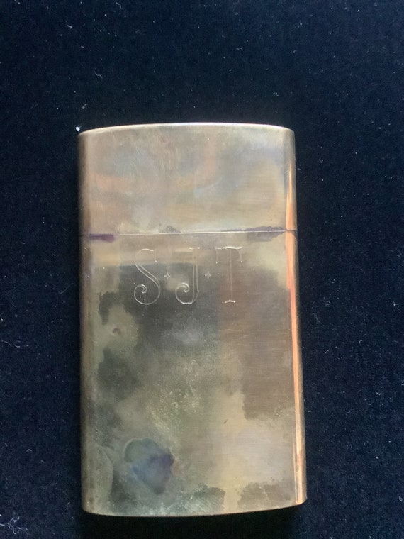 Antique brass cigarette case