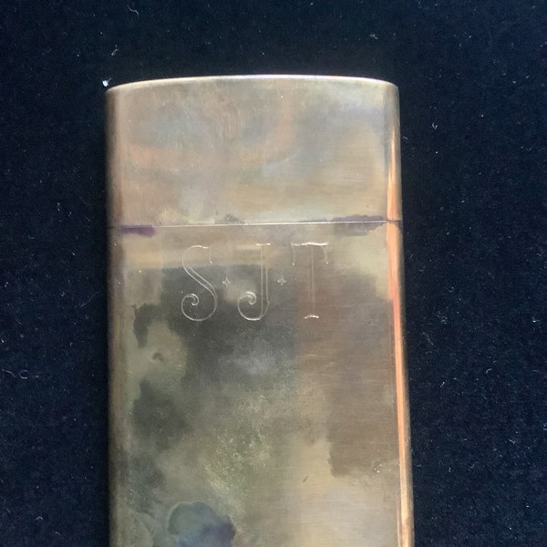 Antique brass cigarette case