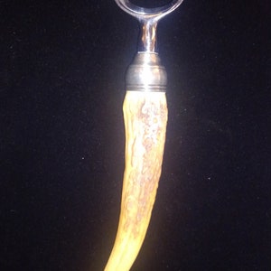 Vintage Elk Horn and Silver handle bottle opener