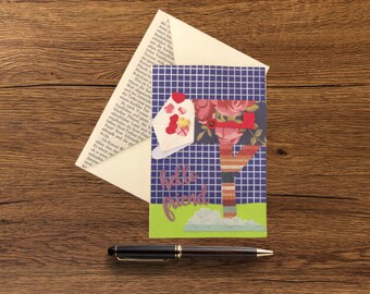 Snail Mail 'Hello Friend' Vintage Inspired Handmade Greeting Card - The Perfect Retro Greeting Card for Any Occasion