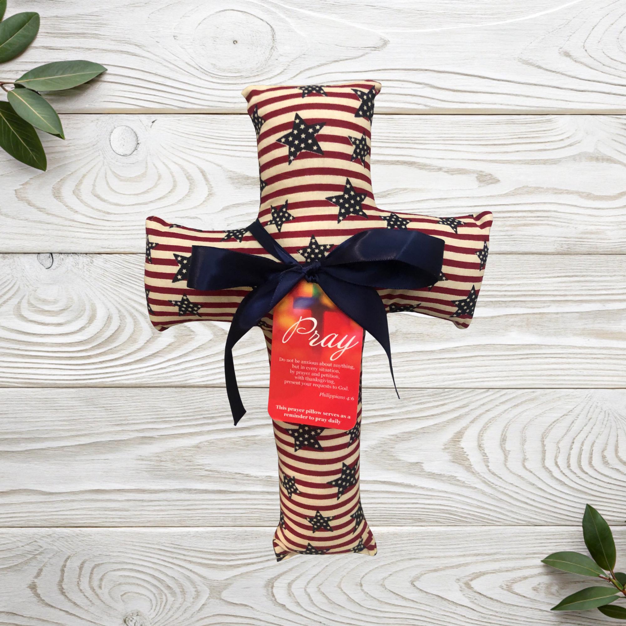 Patriotic Cross Shaped Prayer Pillow | Unique Handmade  display picture 3