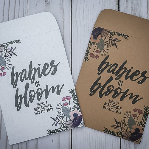 Twins Babies Shower Favors Gifts Seed Packets Baby in Bloom Floral  Handmade Personalized Envelopes Flower Baby Gifts Pink Girl Purple Boy