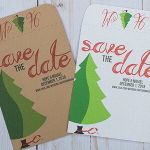 Winter Wedding Favors Seed Packets Love Grows Roots Christmas Rustic, Personalized, Envelopes, Bridal Shower, Christmas Gifts, Save the Date