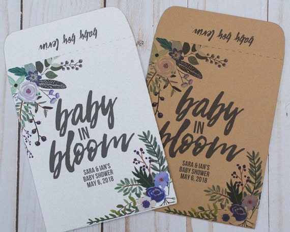 Baby Shower Favors Seed Packets Baby in Bloom Floral Handmade | Etsy