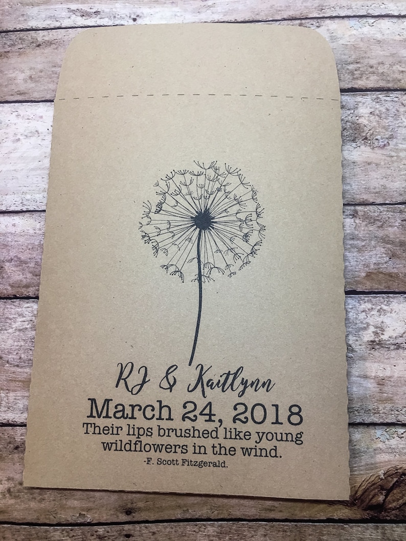 Wedding Favors Wildflower Seed Packets Personalized Envelope Etsy