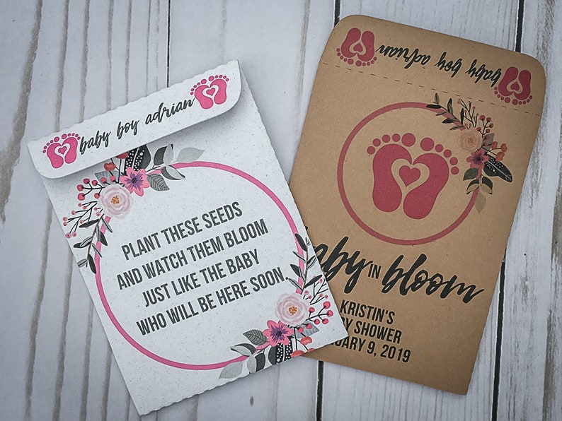 Baby Shower Favors Gifts Seed Packets Baby in Bloom Floral - Etsy