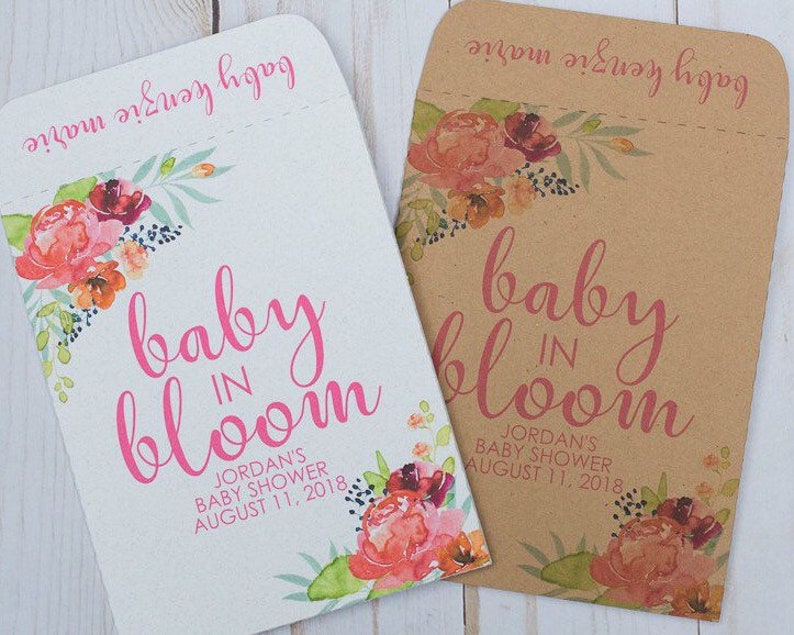 Watercolor Baby Shower Favors Gifts Seed Packets Baby In Bloom Etsy Watercolor Baby Shower Favors Gifts Seed Packets Baby In Bloom Etsy
