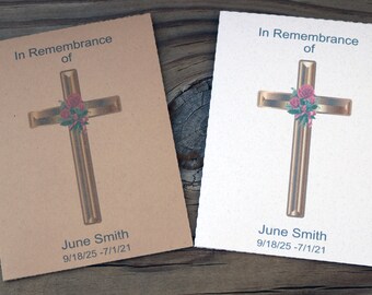 Seed Packet Favors- In Rememberance of - Flower, Rustic, Personalized Envelopes