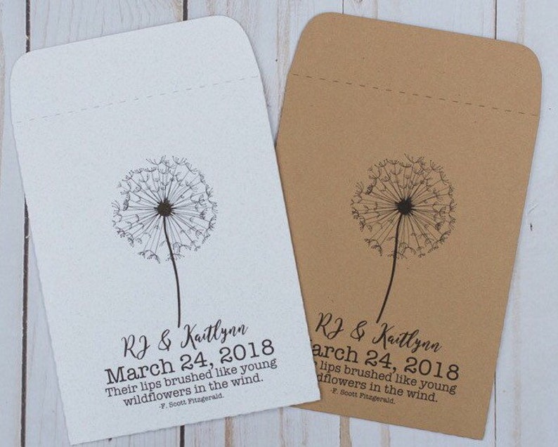Wedding Favors Wildflower Seed Packets Personalized Envelope Etsy