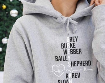 Grey's anatomy cast hoodie ( New design), grey's anatomy, greys anatomy gifts, greys anatomy hoodie, meredith grey - Best Seller
