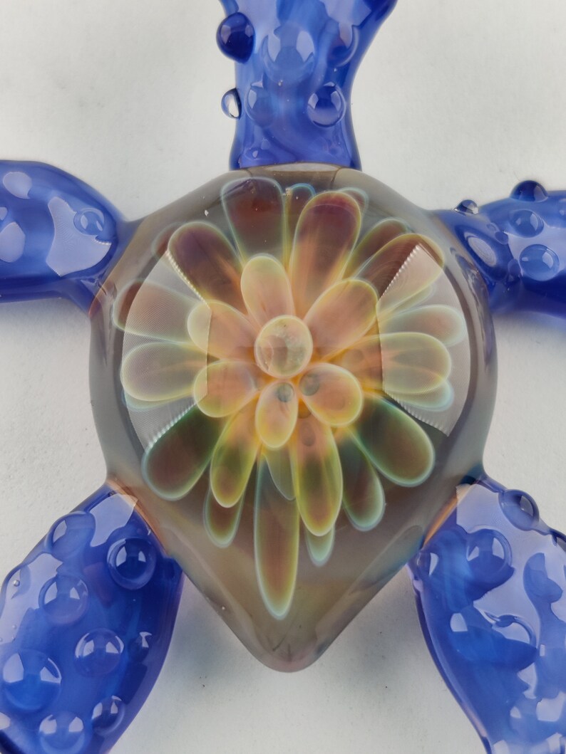 Sea Turtle Handmade Glass Pendant Necklace