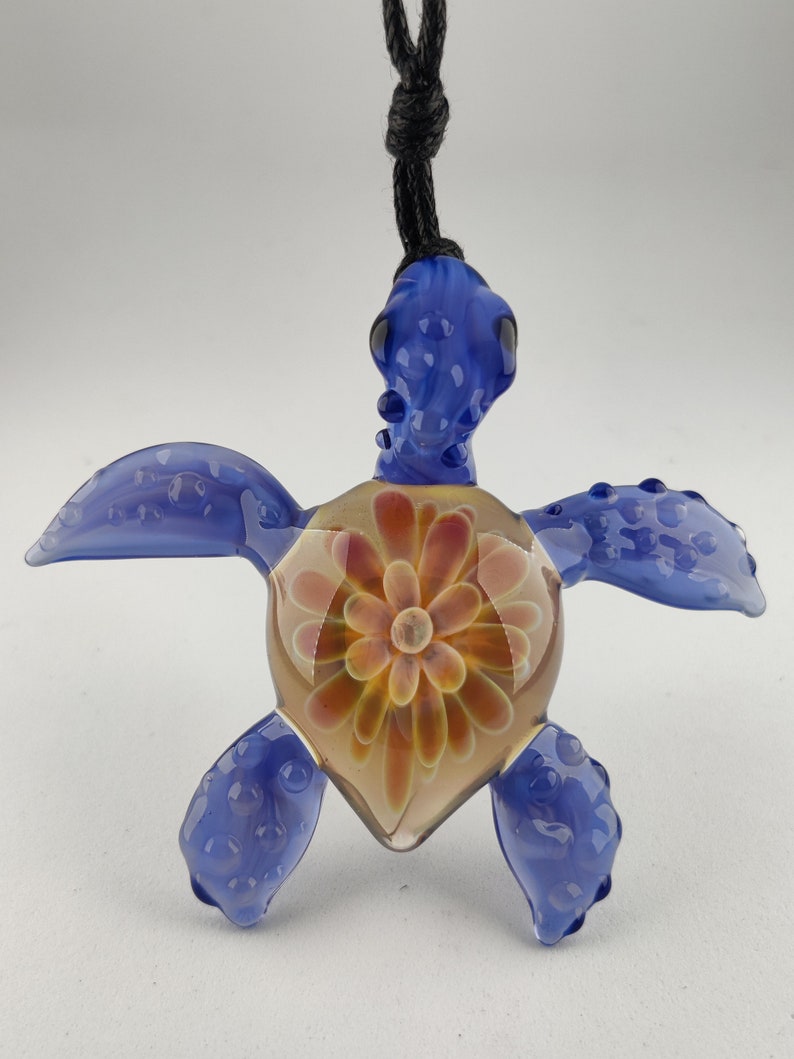 Sea Turtle Handmade Glass Pendant Necklace
